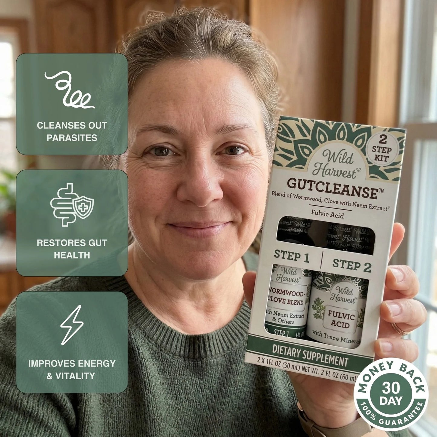 TreuRoot® GutCleanse 2-Step Parasite Cleanse Kit - Natural Herbal Detox for a Cleaner, Healthier Gut