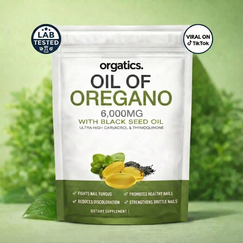 ORGATICS OREGANO & BLACK SEED OIL - Eliminates Nail Fungus