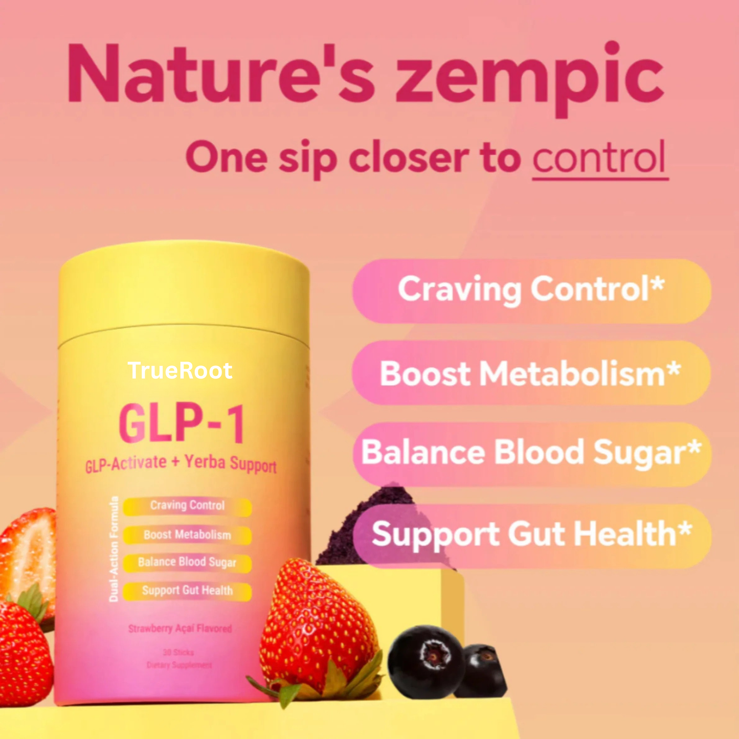 TrueRoot Cutting Drink Mix: GLP-1 Support