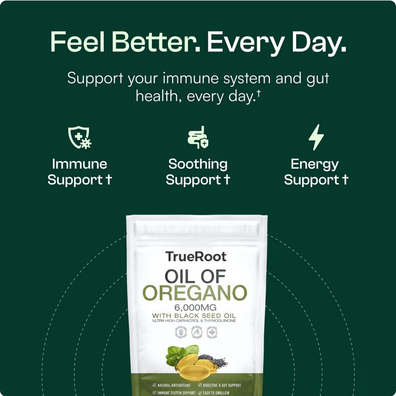 TRUEROOT OREGANO & BLACK SEED OIL - ELIMINATES GUM DISEASE