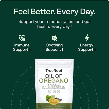 TRUEROOT OREGANO & BLACK SEED OIL - ELIMINATES GUM DISEASE
