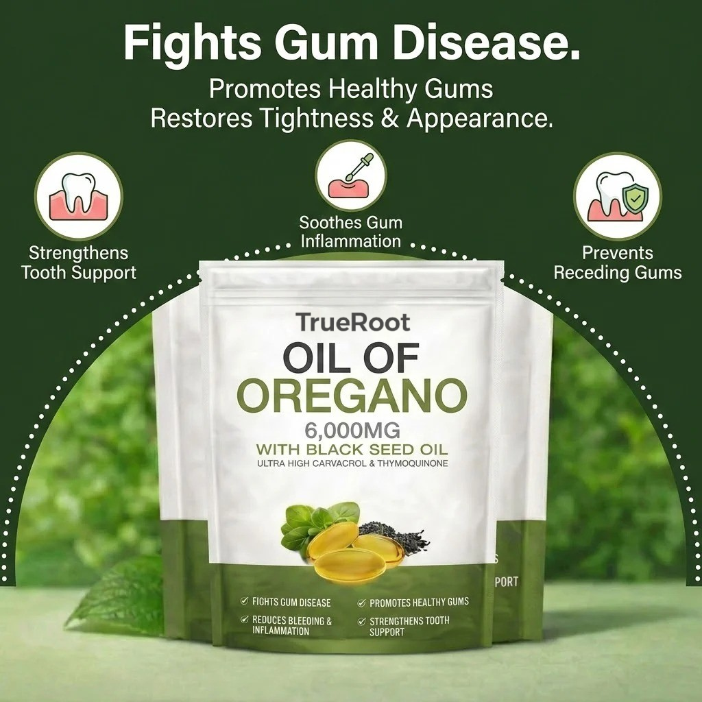 TRUEROOT OREGANO & BLACK SEED OIL - ELIMINATES GUM DISEASE