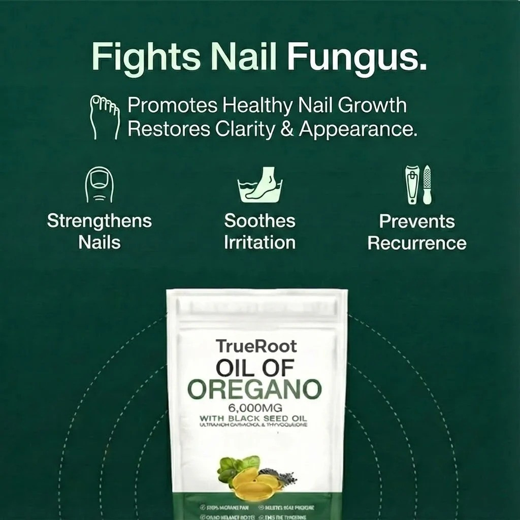 TRUEROOT OREGANO & BLACK SEED OIL - ELIMINATES NAIL FUNGUS