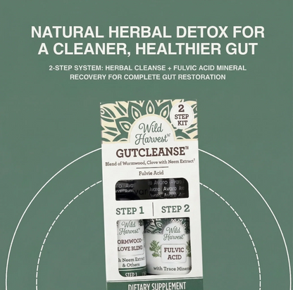 TreuRoot® GutCleanse 2-Step Parasite Cleanse Kit - Natural Herbal Detox for a Cleaner, Healthier Gut
