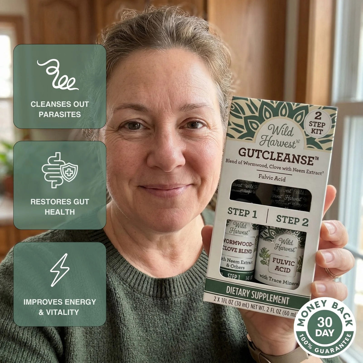 TreuRoot® GutCleanse 2-Step Parasite Cleanse Kit - Natural Herbal Detox for a Cleaner, Healthier Gut